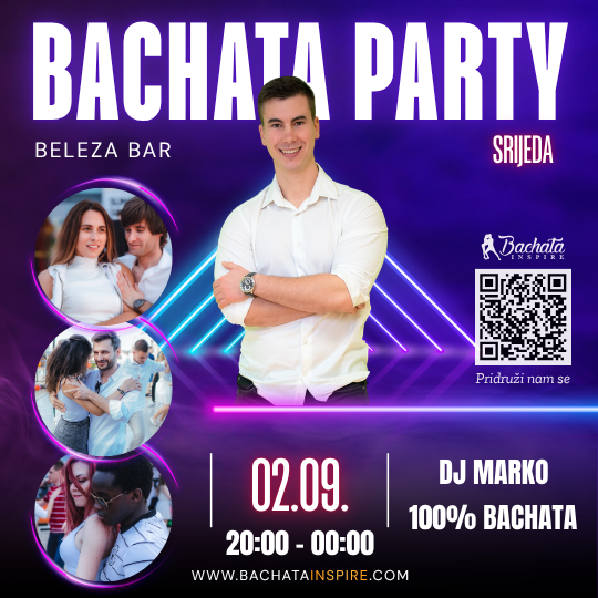 Bachata Party Srijeda 02.09. Beleza Bar